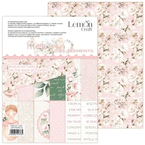 Mum's love Elements - Elementy do wycinania - Bloczek papierów do scrapbookingu 15.2x20.3cm - Lemoncraft