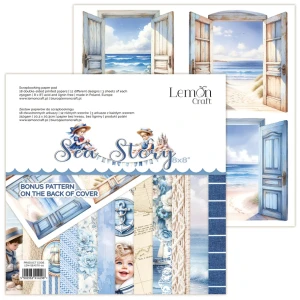 Sea Story mały zestaw - Bloczek papierów do scrapbookingu 20,3x20.3cm - Lemoncraft
