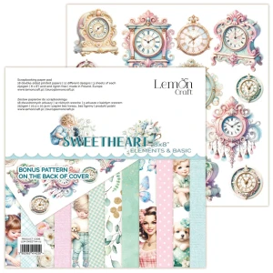 Sweetheart Elements - Elementy do wycinania - Bloczek papierów do scrapbookingu 20.3x20.3cm - Lemoncraft